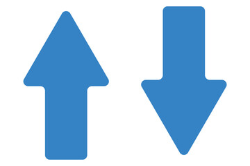 Up and down arrows icon vector on white background. red and green up down arrows.