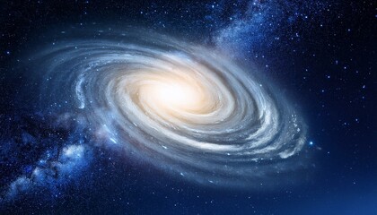 Fototapeta premium Space background with spiral galaxy and stars
