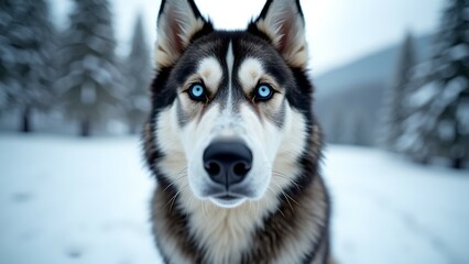 Naklejka premium siberian husky dog