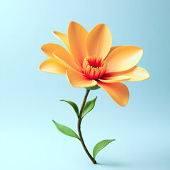 Fototapeta premium close-up of a vibrant flower against a soft blue background