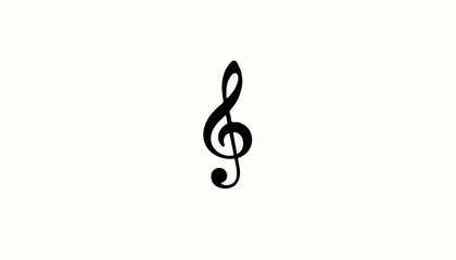  Black treble clef on white background.