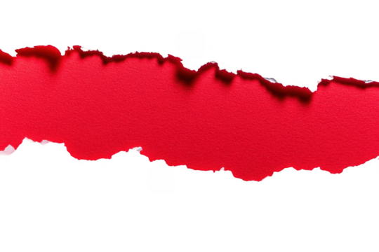 red torn paper isolated on white