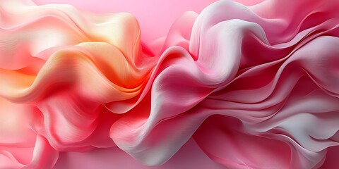 Obraz premium Abstract Flowing Fabric, Pink and Peach Tones