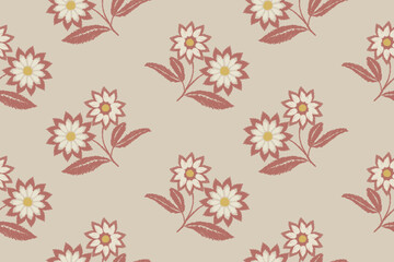 Motifs Ikat floral paisley embroidery background.geometric ethnic oriental pattern traditional.Aztec-style abstract vector illustration. Design for texture, fabric, clothing, wrapping, decoration