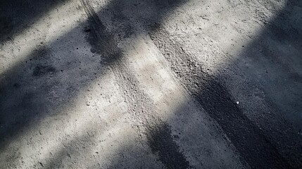 Industrial Grunge White Concrete Wall Texture with Weathered Surface and Natural Shadow Overlay