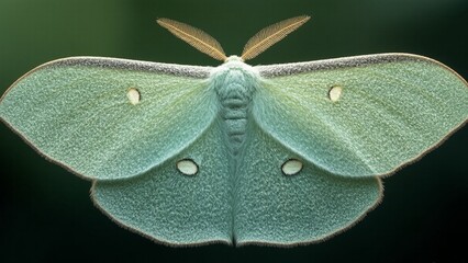 Ultra Sharp Macro Photograph of Luna Moth Wing with Pastel Green Velvet Texture