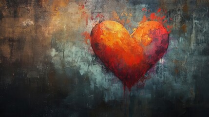 Love and Urban Art Street Style Graffiti Heart Symbol Painted on Concrete Wall Modern Street Culture Expression