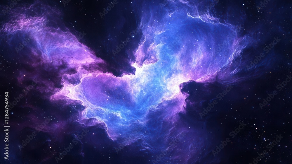 Wall mural merizing symphony of colors and light in deep space digital art illustration perfect for science and