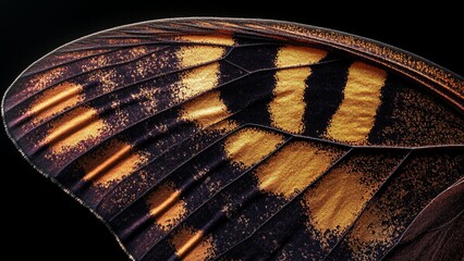 Ultra Sharp Macro Photograph of Snake Emperor Butterfly Wing with Geometric Patterns and Overlapping Scales