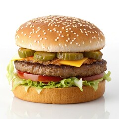 hamburger on a white background