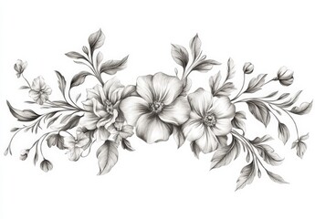 Calligraphic decorative line art border divider floral elements