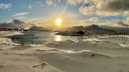 sunset over the river