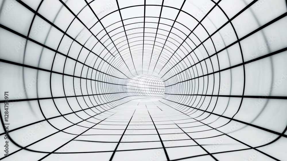 Wall mural abstract geometric tunnel: a 3d rendering of a modern design