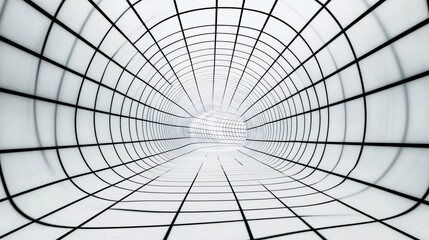 Obraz premium Abstract Geometric Tunnel: A 3D Rendering of a Modern Design