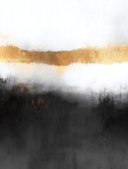 Abstrakte Textur in Schwarz, Weiß und Gold – Minimalistische Kunst