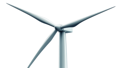wind turbine isolated on white background 