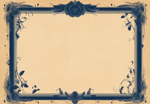 Certificate of Achievement Layout with Blue Border