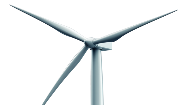 wind turbine isolated on white background 