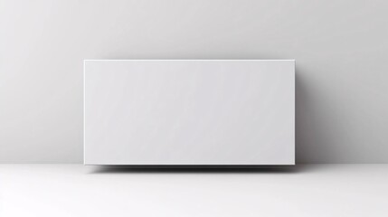 Fototapeta premium Blank White Canvas Mockup on a White Wall, Minimalist Product Presentation Template
