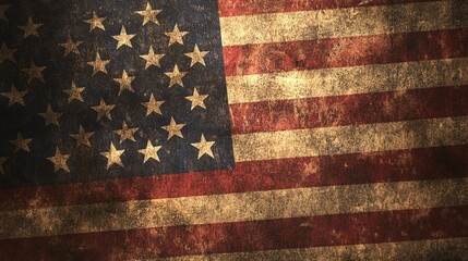 Fototapeta premium Distressed American Flag Texture Background Image