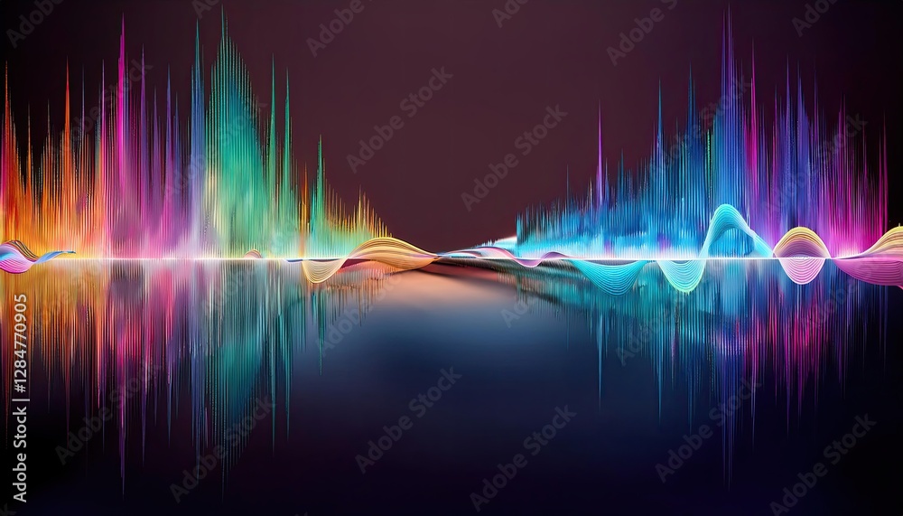 Poster Dynamic Infinity Loop Created From an Audiobook Waveform With Vibrant Colors and Smooth Gradients