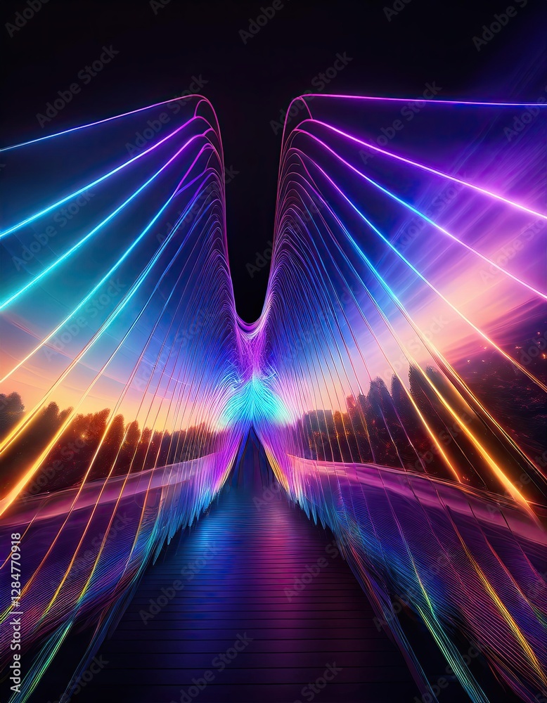 Aufkleber infinite colors dance in a unique audio-inspired visualization at dusk