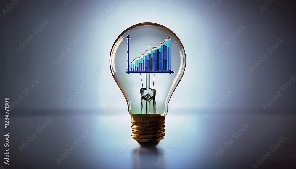 Fototapete illuminating ideas with a visual representation of progress inside a lightbulb