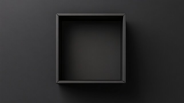 Empty Black Square Box on Dark Background Mockup