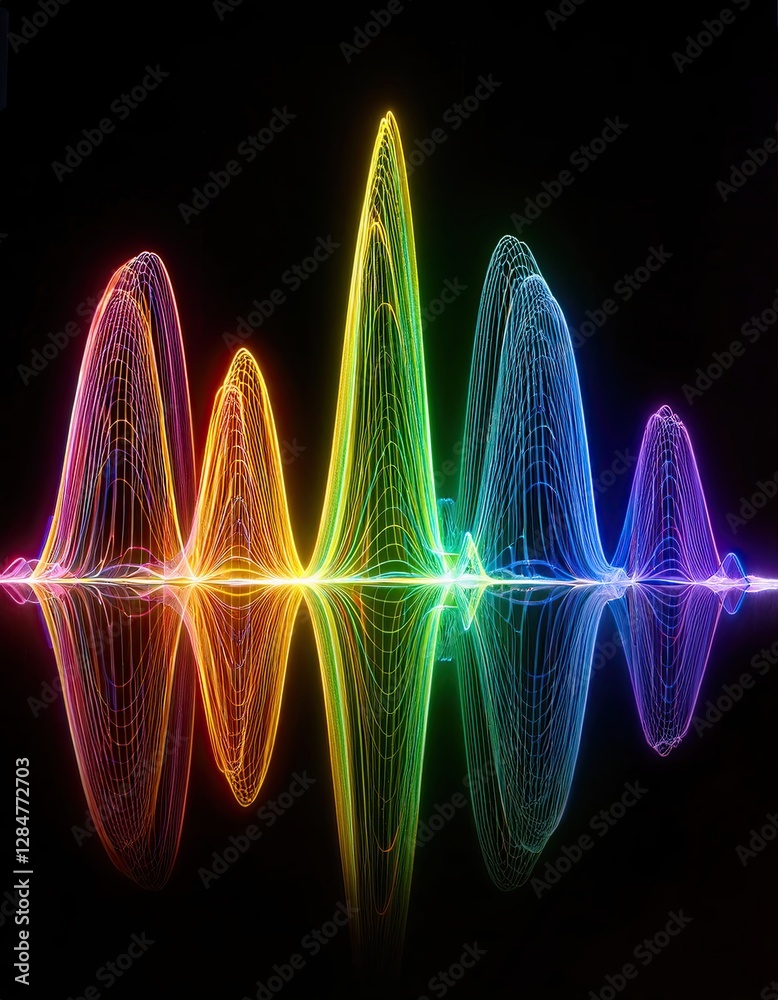 Poster Exploring the Vibrant Waves of the Electromagnetic Spectrum in a Colorful Display of Science