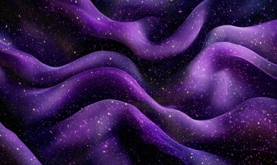 Obraz premium Abstract galaxy-inspired design with swirling shades of deep purple, star-like dots scattered throughout, radiating cosmic wonder