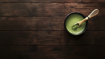 Obraz premium Preparation of Matcha Green Tea: A Serene Moment of Zen and Tranquility