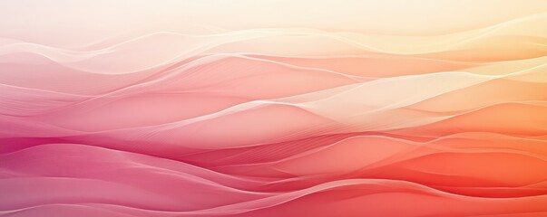 Fototapeta premium Serene flowing abstract waves in soft pink and orange hues