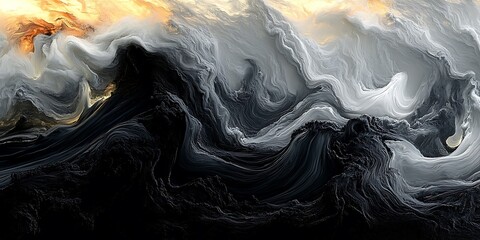 Abstract swirls, surreal landscape, dynamic patterns, possible use wallpaper
