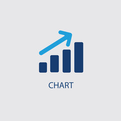Graph chart vector icon.symbol of business.