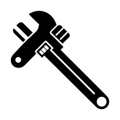 silhouette of clean vector Wrench set isolated on white background