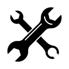 Fototapeta premium silhouette of clean vector Wrench set isolated on white background