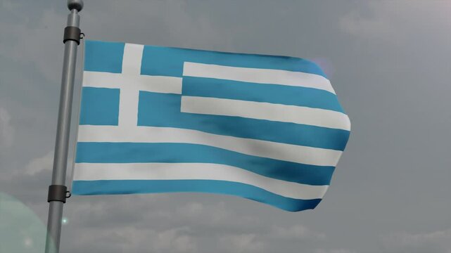 greece country flag waving