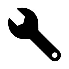 silhouette of clean vector Wrench set isolated on white background