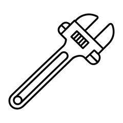 silhouette of clean vector Wrench set isolated on white background