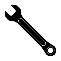 silhouette of clean vector Wrench set isolated on white background