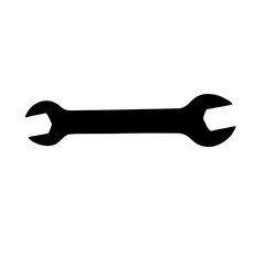 silhouette of clean vector Wrench set isolated on white background