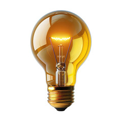 yellow light bulb isolated on transparent background,PNG