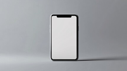 Sleek Smartphone with Blank Screen on Neutral Background, Modern Mobile Technology Mockup