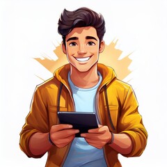Caricatura de un estudiante universitario.