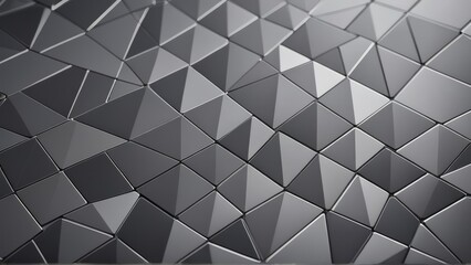 Monochrome metallic background with 3D shaps, creating a geometric, textured pattern. Modern, architectural design perfect for technology, abstract, or contemporary projects.