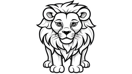 Isolated cartoon lion for an easy and fun coloring activity
