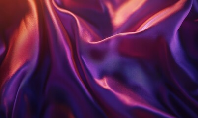 Fototapeta premium Dramatic purple silk fabric with rich folds and soft shadows, illuminated by warm light for a luxurious and dynamic composition,