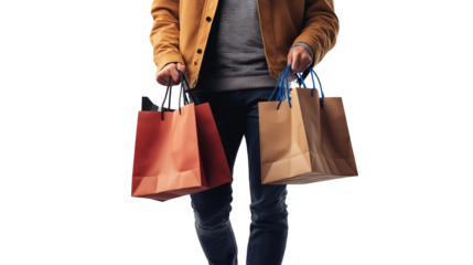 Portrait of a handsome businessman wearing suit isolated on transparent background, cut out