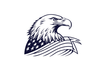 Obraz premium American eagle silhouette vector art illustration