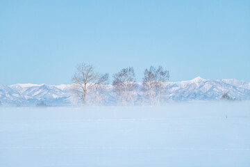 気嵐と日高山脈